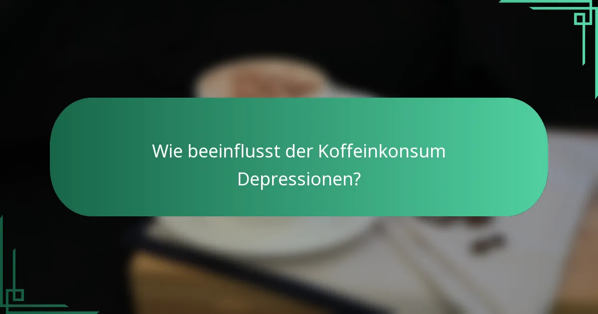 Wie beeinflusst der Koffeinkonsum Depressionen?